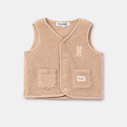 bodywarmer teddy, beige - WOODY