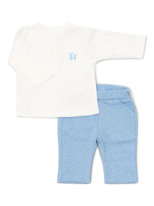 babyset luc rib, denim blue - POETREE KIDS