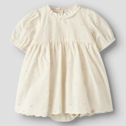 jurkje+bloomer poplin, coconut milk - LIL'ATELIER