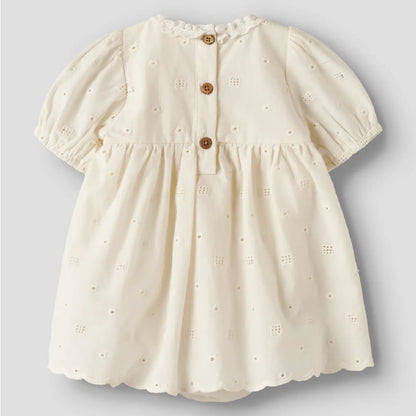 jurkje+bloomer poplin, coconut milk - LIL'ATELIER