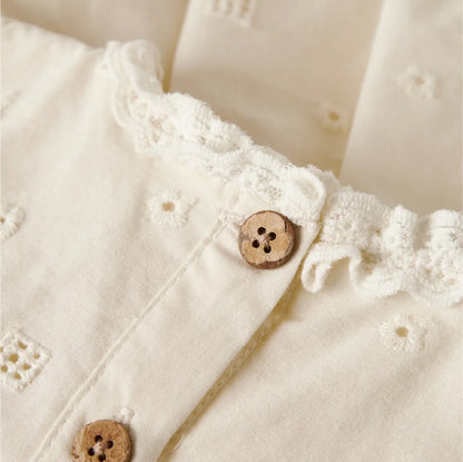 jurkje+bloomer poplin, coconut milk - LIL'ATELIER