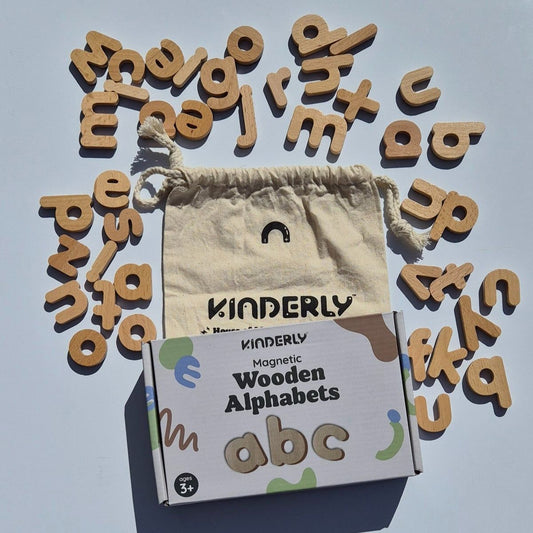magnetische puzzel, wooden alphabets - KINDERLY