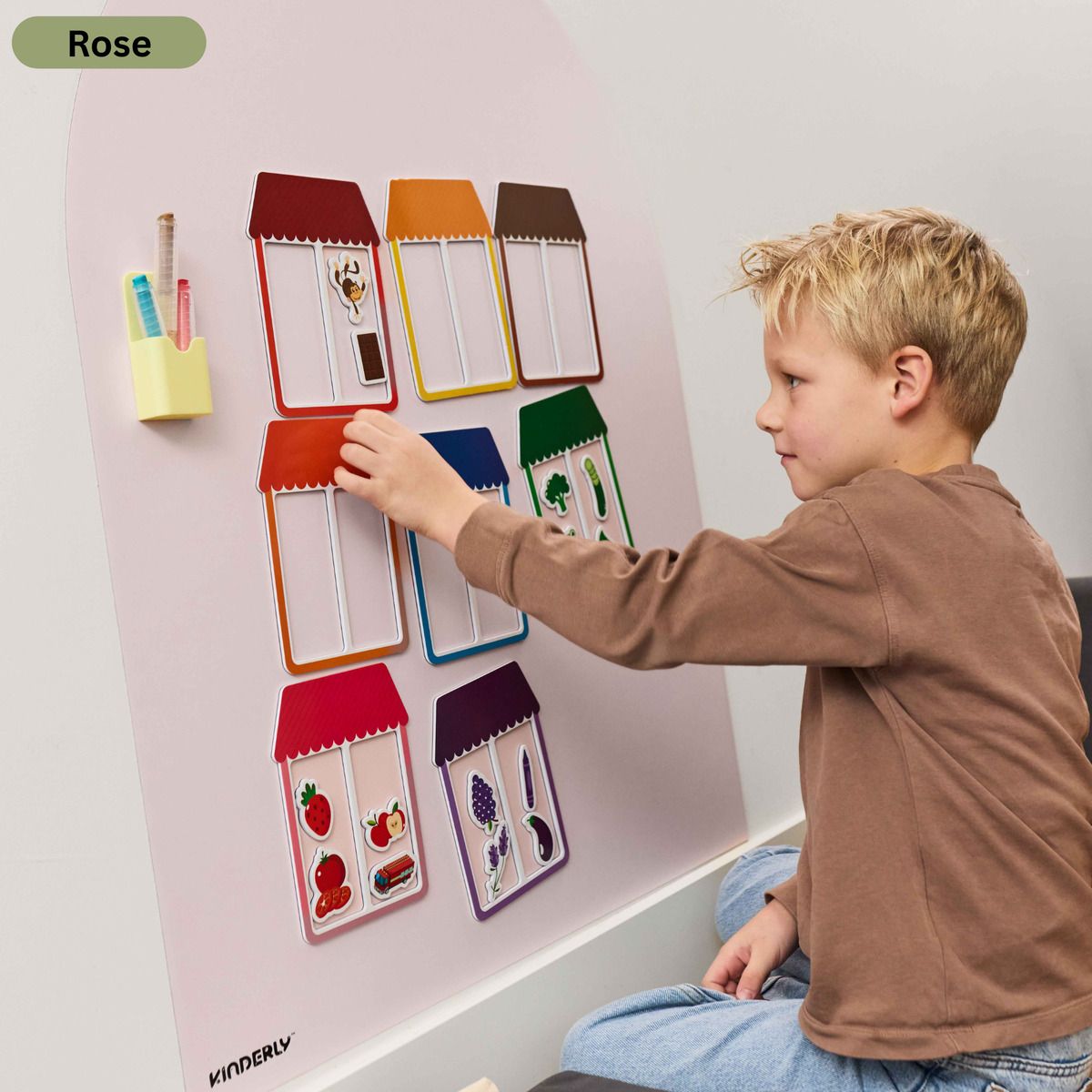 verplaatsbare magnetische muursticker, rose - KINDERLY