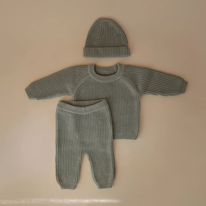 broek chunky knit, light mint - MUSHIE