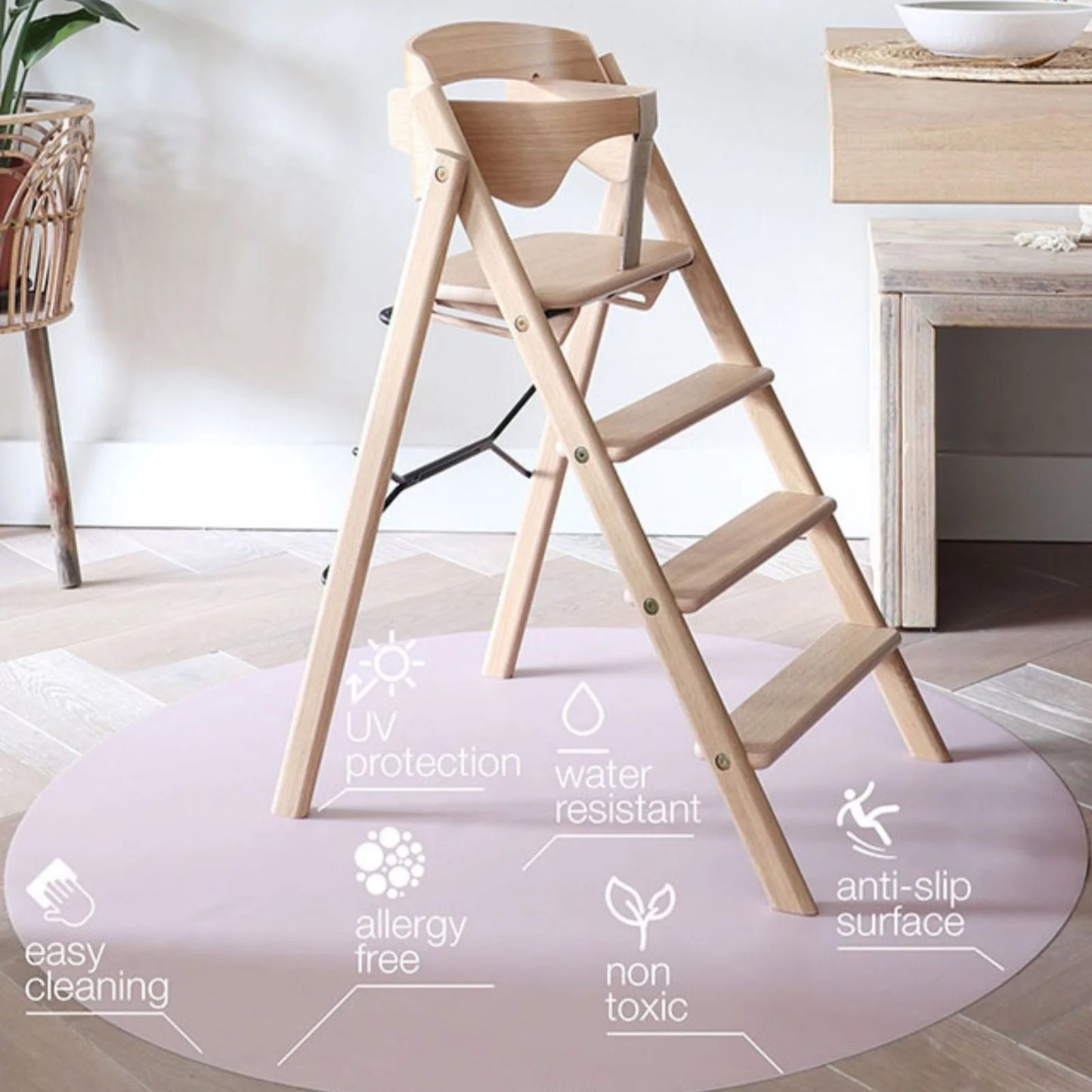 knoeimat rond anti-slip, oudroze - EEVEVE