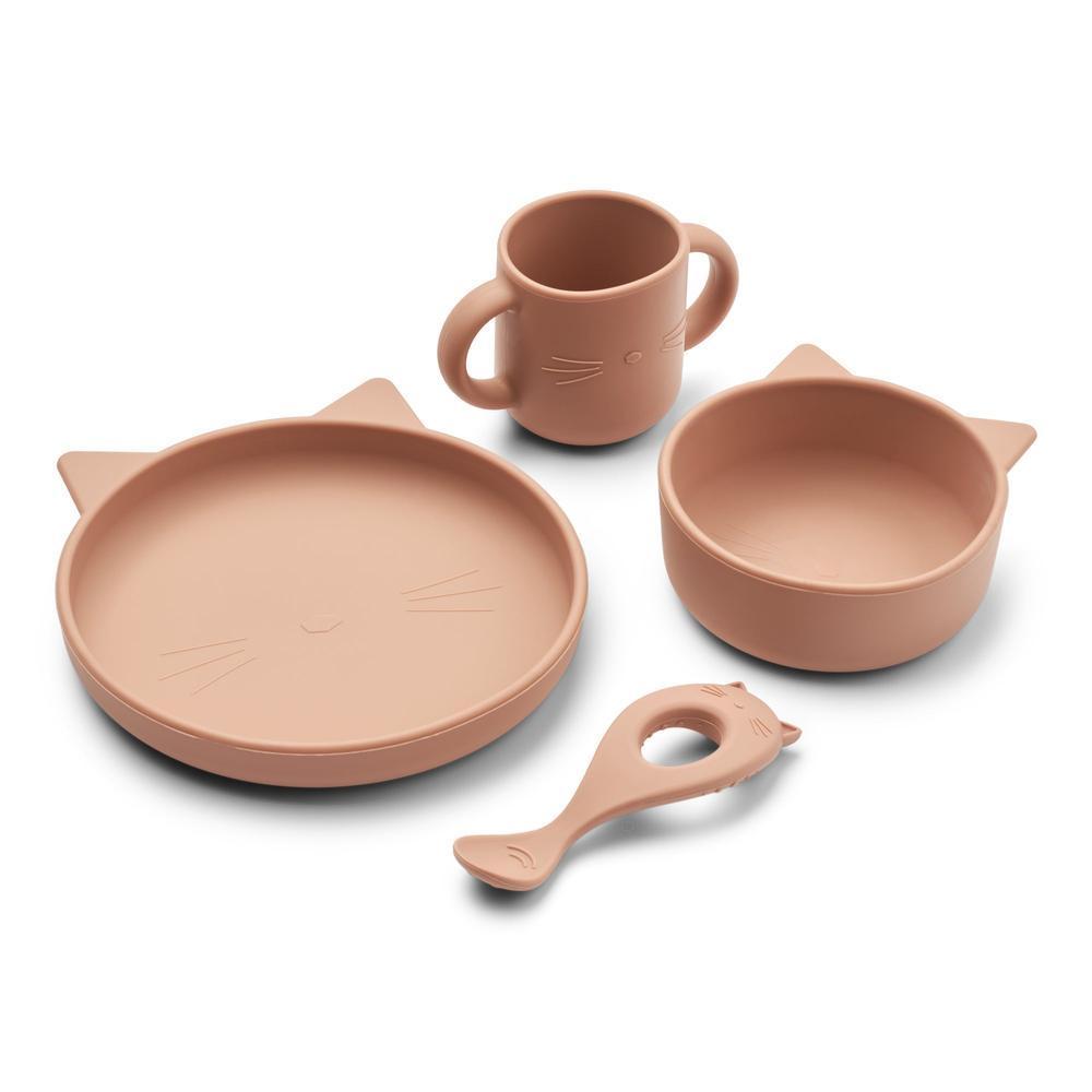 eetset silicone 4-pack vivi, cat dark rose - GL JO+LIZ