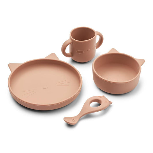 eetset silicone 4-pack vivi, cat dark rose - GL JO+LIZ