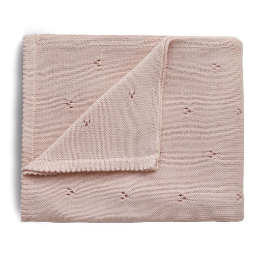 dekentje pointelle, blush – MUSHIE