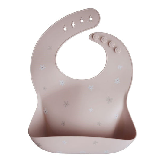 siliconen eetslab, daisy pink flower - MUSHIE