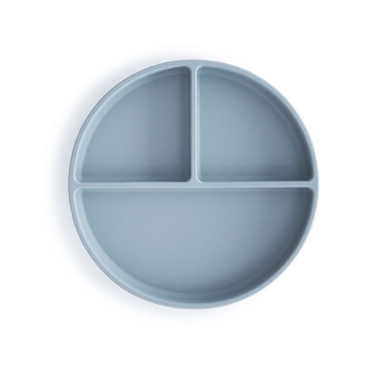 bord silicone, 3 vakken, powder blue - MUSHIE