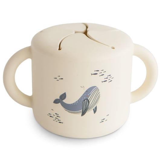 snack cup silicone, whales - MUSHIE