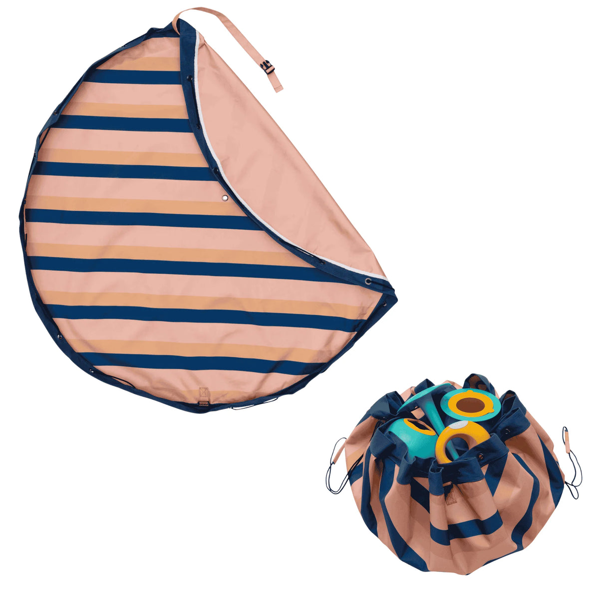opbergzak/speeltapijt outdoor, mokka stripes - PLAY & GO