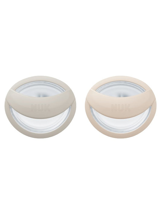 fopspeen mommyfeel 2 pack, grey/beige, 0-9 mnd. - NUK