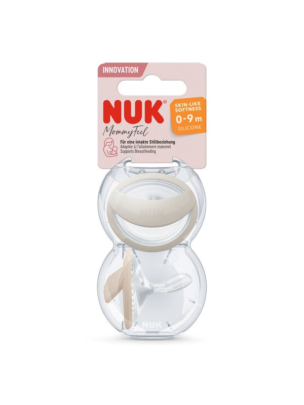 fopspeen mommyfeel 2 pack, grey/beige, 0-9 mnd. - NUK