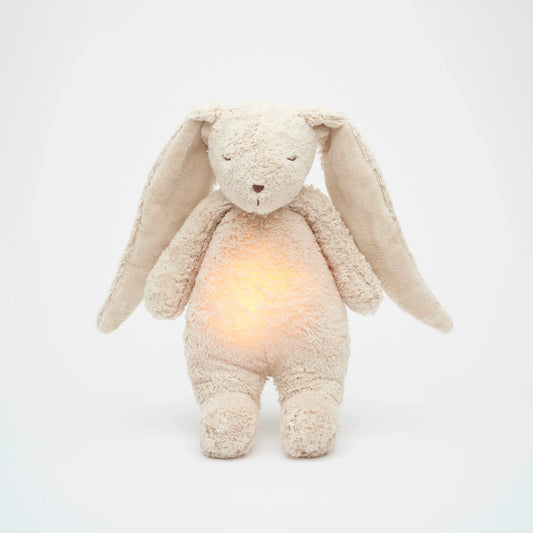 knuffel licht + geluid 2.0, konijn, sand natur - MOONIE
