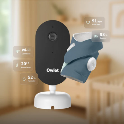 babyfoon dream duo, dream sock + cam dream sight, bedtime blue - OWLET