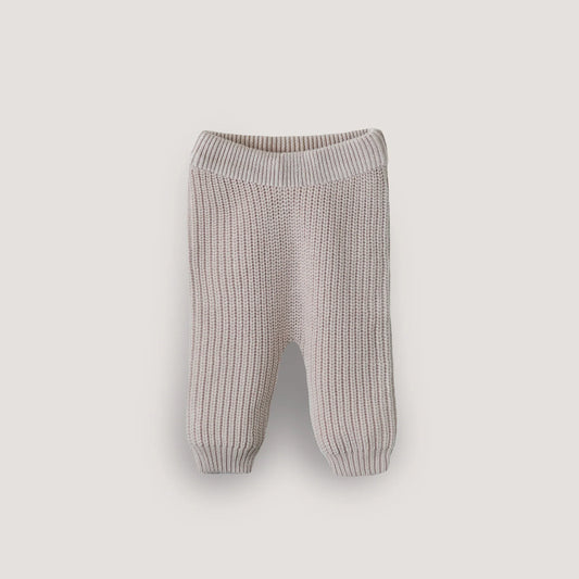 broek chunky knit, beige - MUSHIE
