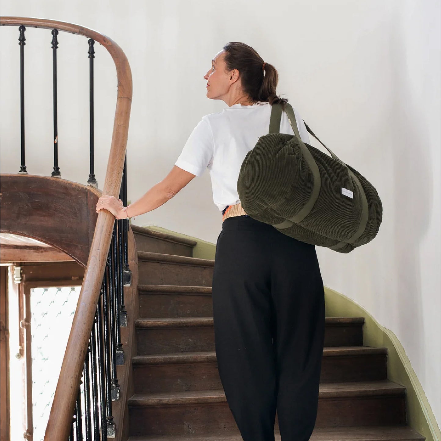 weekendtas 35liter velours, caper green - LES PENSIONNAIRES