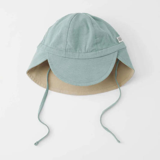 omkeerbaar zonnehoedje UPF 50+, sea blue/sandy beach - CLOBY