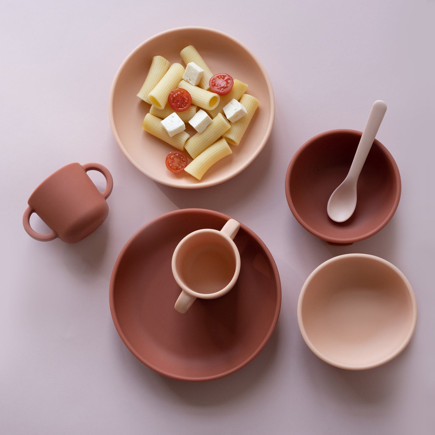 eetkommen set, blush/terracotta - EKOBO