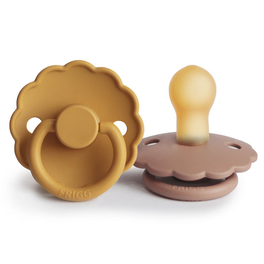 fopspeen daisy 2 pack latex, honey gold/rose, 0-6 mnd. - FRIGG