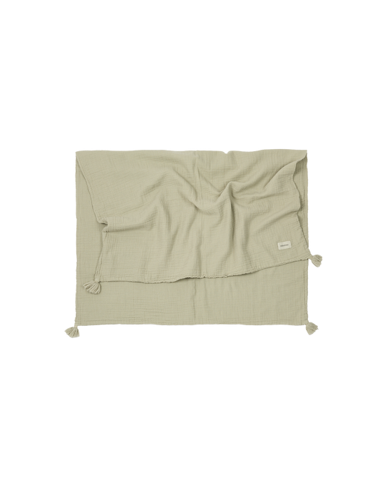 deken washed double muslin wabi-sabi, green matcha - GL JO+LIZ
