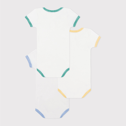body korte mouw, 3-pack, dierenkopjes - PETIT BATEAU