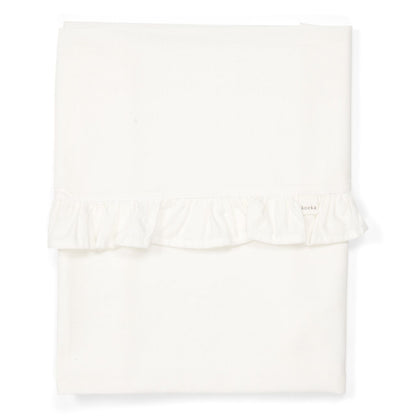 wieglaken ruffle, warm white - KOEKA