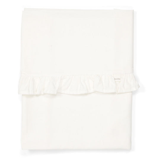 wieglaken ruffle, warm white - KOEKA